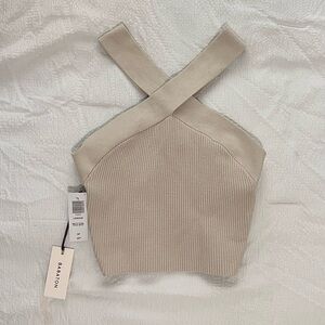 Aritzia Babaton Sculpt Knit Criss Cross Tank